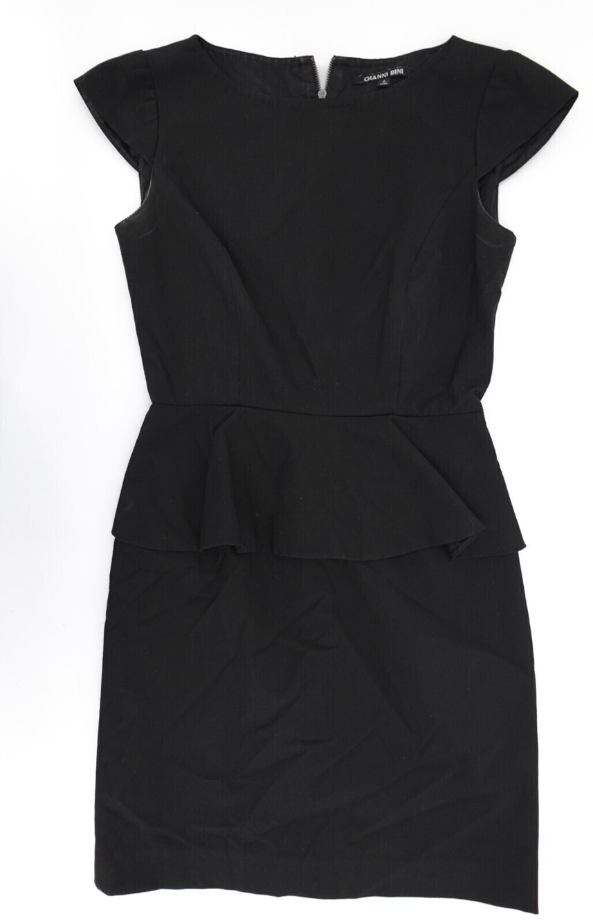 Gianni Bini Dress Womens 2 Black A-Line Cap Sleeve Layer Lined Short Zip